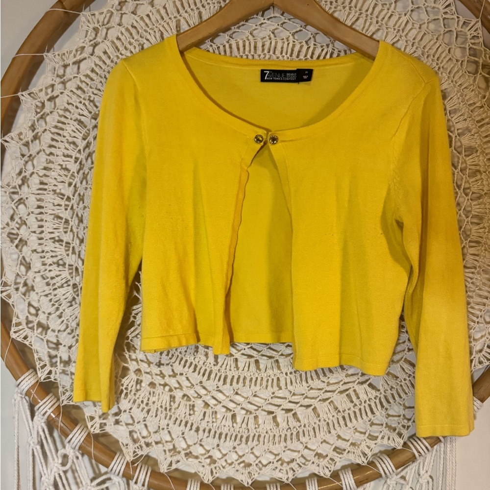 Zara Vibrant Yellow Knit Cardigan